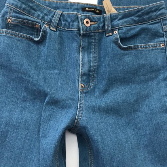Massimo Dutti Womens High Rise Flare Crop Light Summer Designer Denim Jeans 4 - Picture 5 of 8